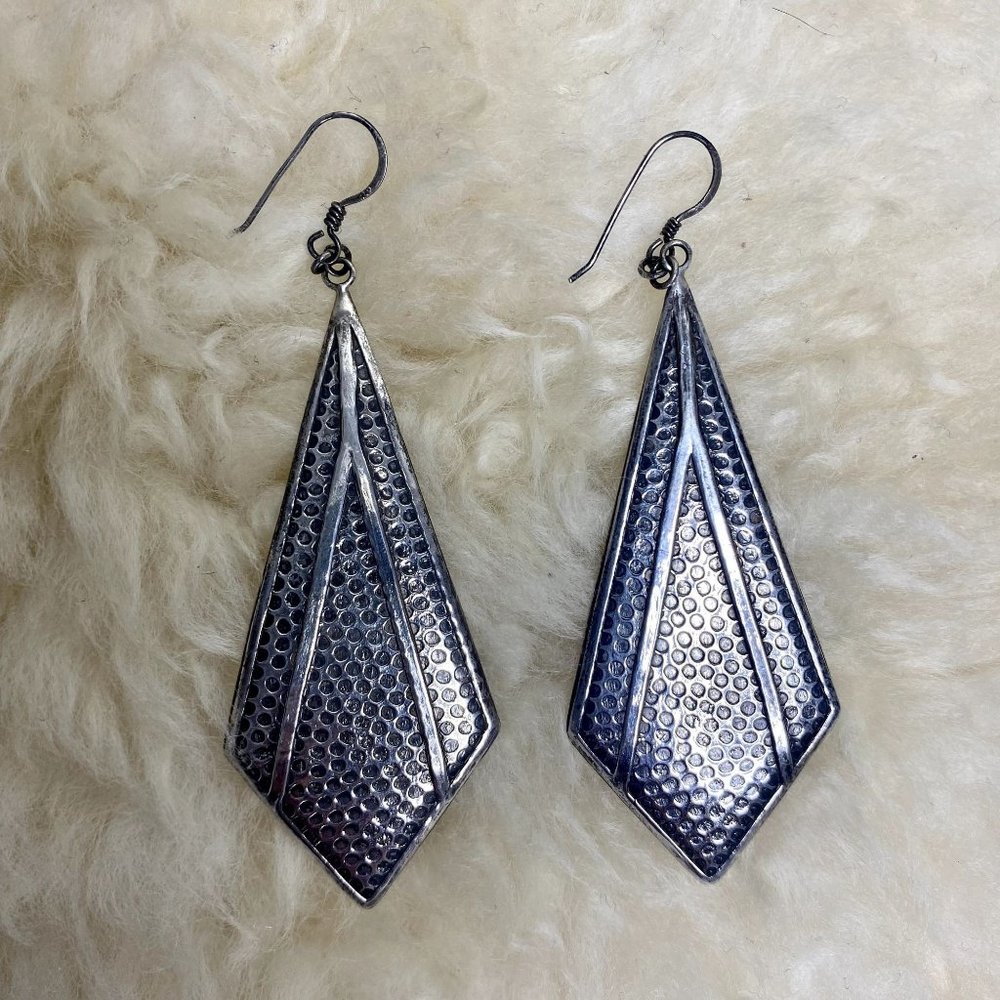 Unbranded Genuine Silver Dangle Earrings Retro Hippie